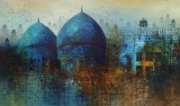 A. Q. Arif, 24 x 42 Inch, Oil on Canvas, Cityscape Painting, AC-AQ-466